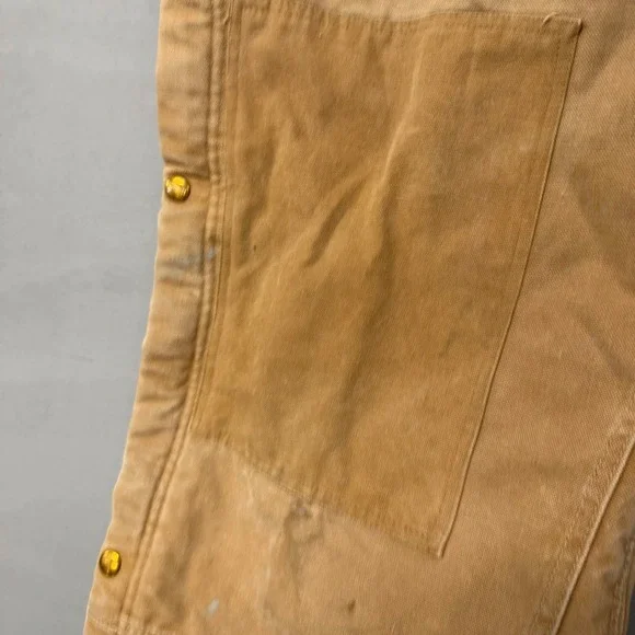 Carhartt R02 BRN Duck Bib Overalls Brown Quilt Lined Double Knee Mens 50x30 - Picture 4 of 6